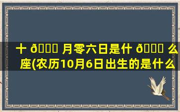 十 🐕 月零六日是什 🐘 么星座(农历10月6日出生的是什么星座)